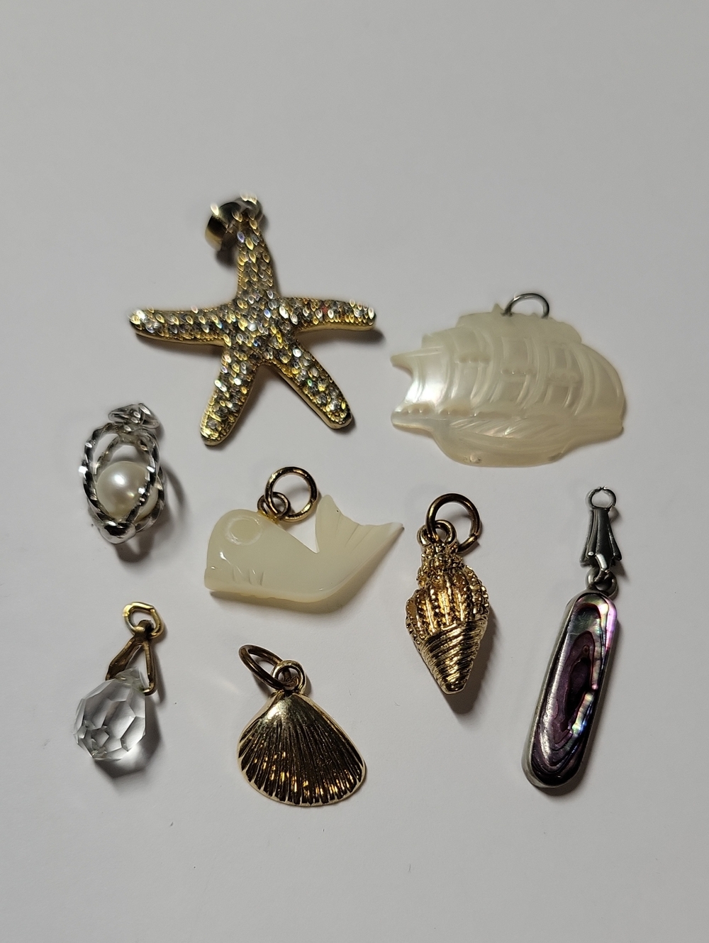 Assorted Shell & Nautical Charm Pendant  Lot
